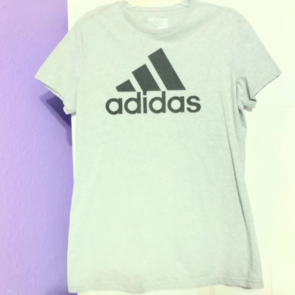 SOLD ON MERCARI gray adidas logo tee
